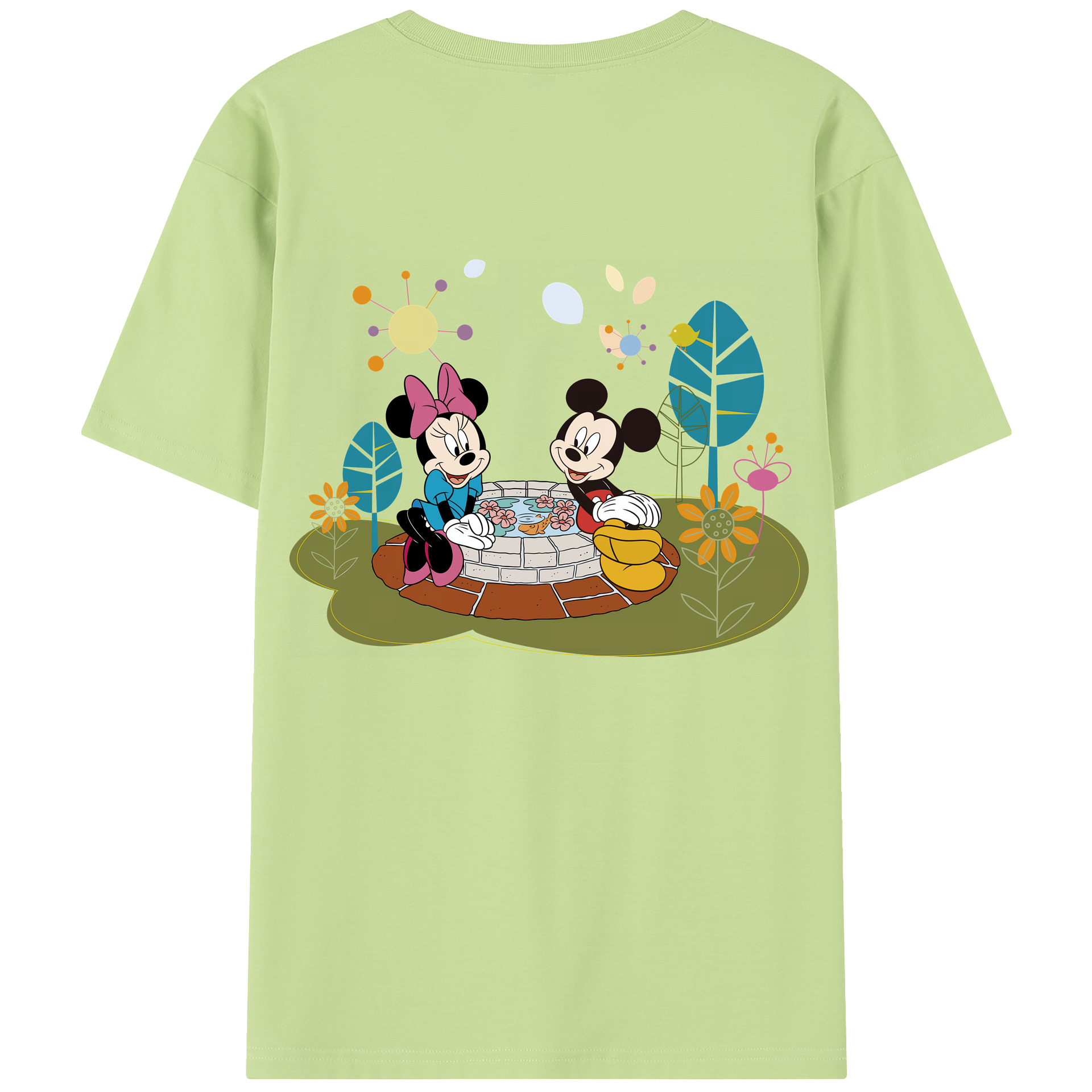 （画像用） ミッキーマウス Mickey Mouse 綿100％半袖Tシャツ（背面プリント）